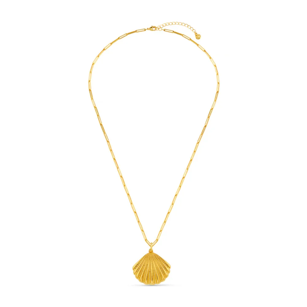 Orelia Statement Textured Shell halskæde guld