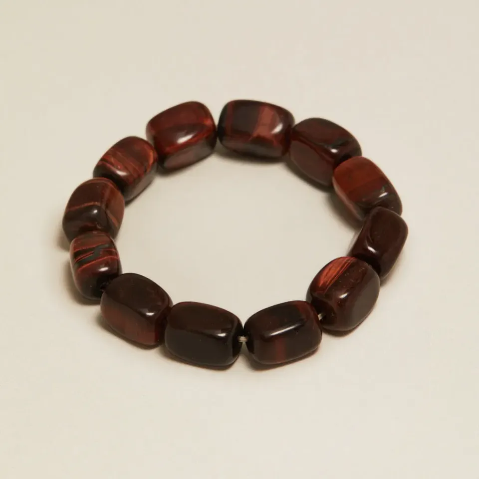 Orelia Vintage Tiger's Eye Beaded armbånd brun stretch