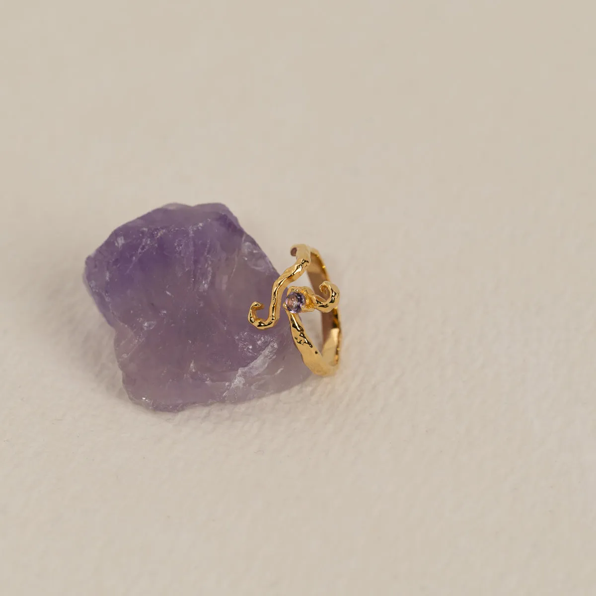 Sisi Copenhagen Aurelia Amethyst ring forgyldt lilla