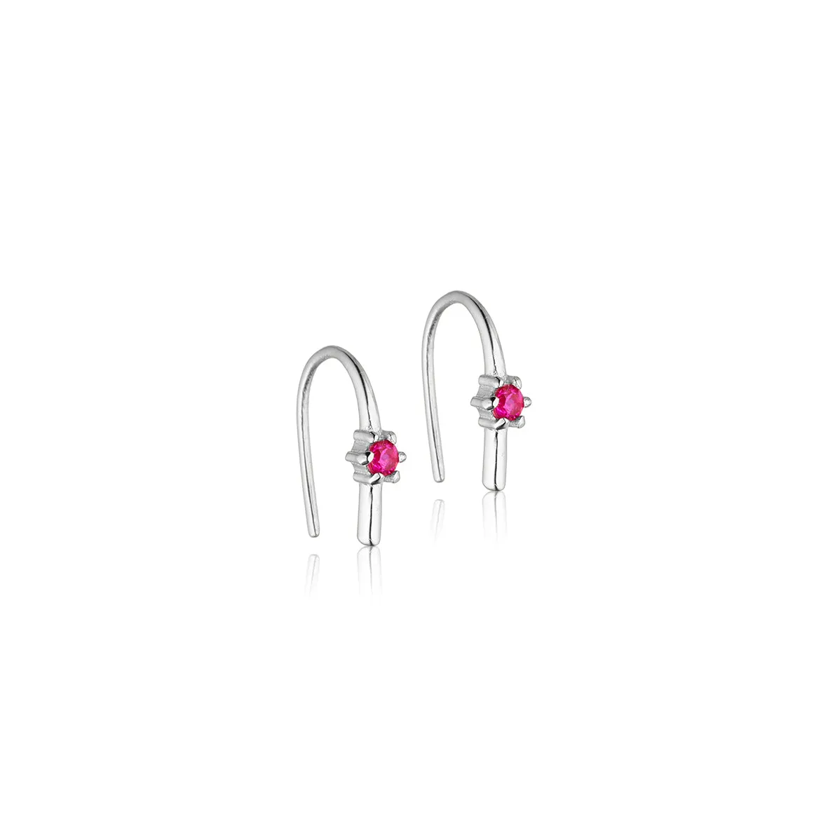 Bykjaergaard Individual øreringe sølv pink zirkonia