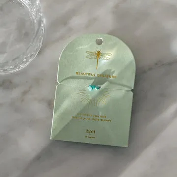 TIMI OF SWEDEN Amazonite Chip armbånd guld justerbart