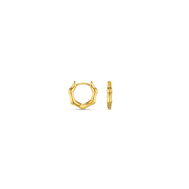Orelia LUXE Polished Bamboo huggie hoops forgyldt