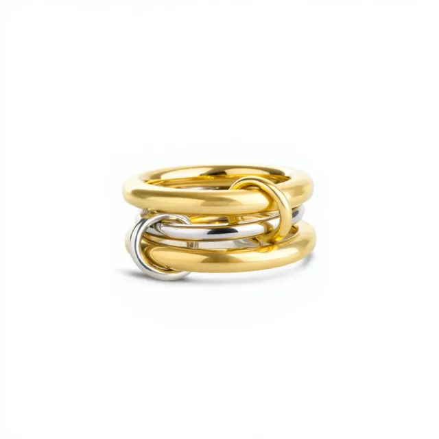 TIMI OF SWEDEN Irene stacked ring rustfri stål sølv