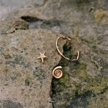 TIMI OF SWEDEN Ebba Seashell ring justerbar guld vandtæt