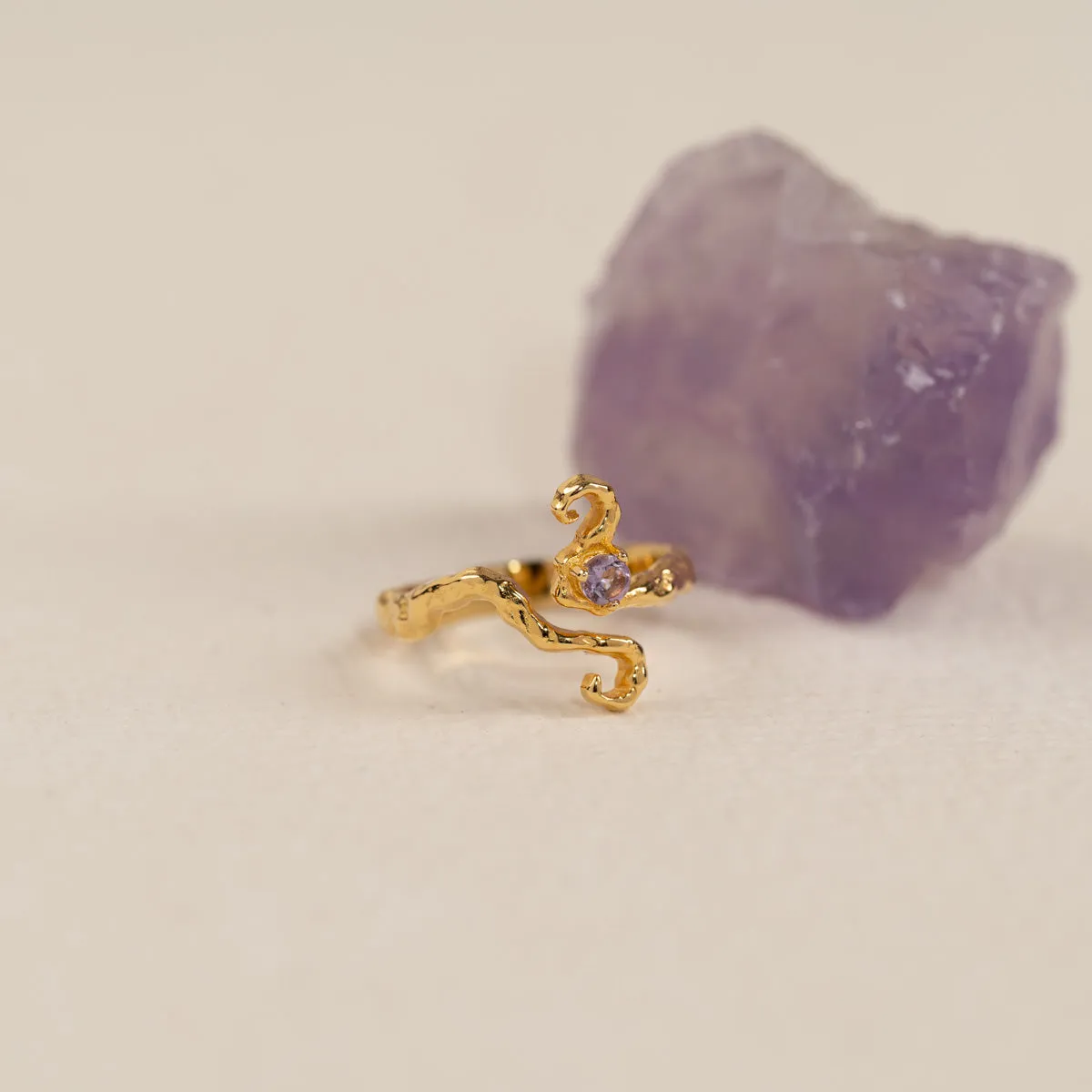Sisi Copenhagen Aurelia Amethyst ring forgyldt lilla