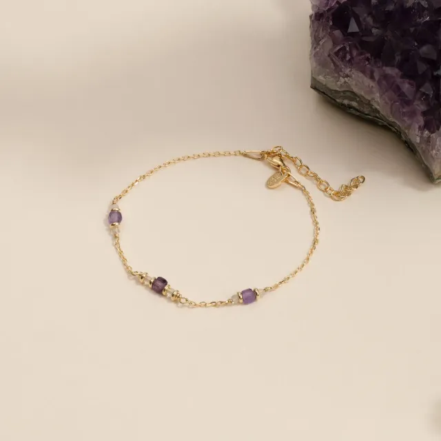 Sisi Copenhagen Zora Flourite armbånd forgyldt farvespil