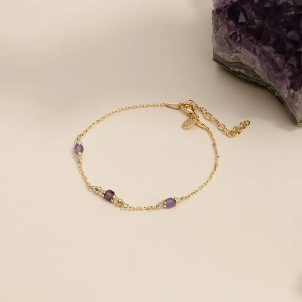 Sisi Copenhagen Zora Flourite armbånd forgyldt farvespil