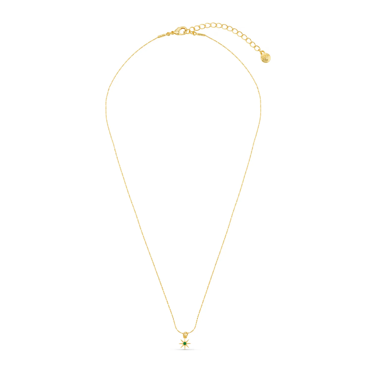 Orelia May Birthstone halskæde forgyldt smaragd