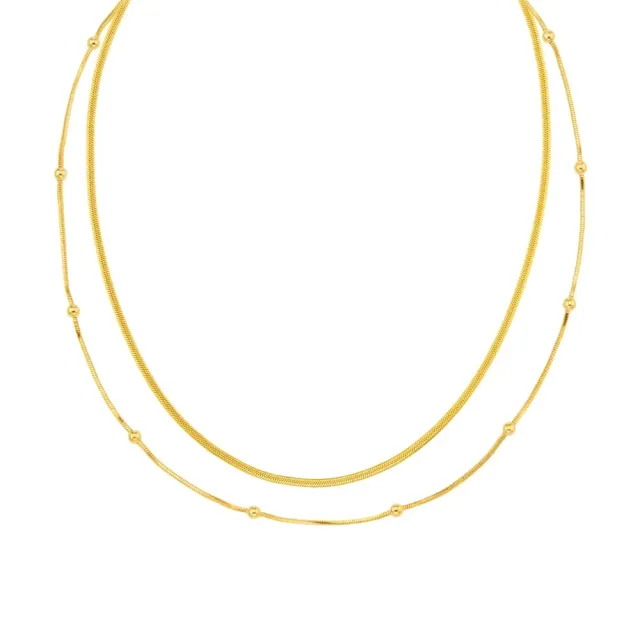 Orelia Snake Chain Duo halskæde 2-pak forgyldt