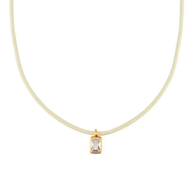 Orelia Crystal Baguette læder halskæde guld justerbar