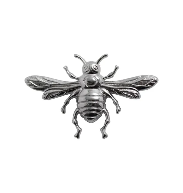 Wos Bee broche forsølvet 54 mm bi