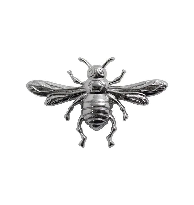 Wos Bee broche forsølvet 54 mm bi