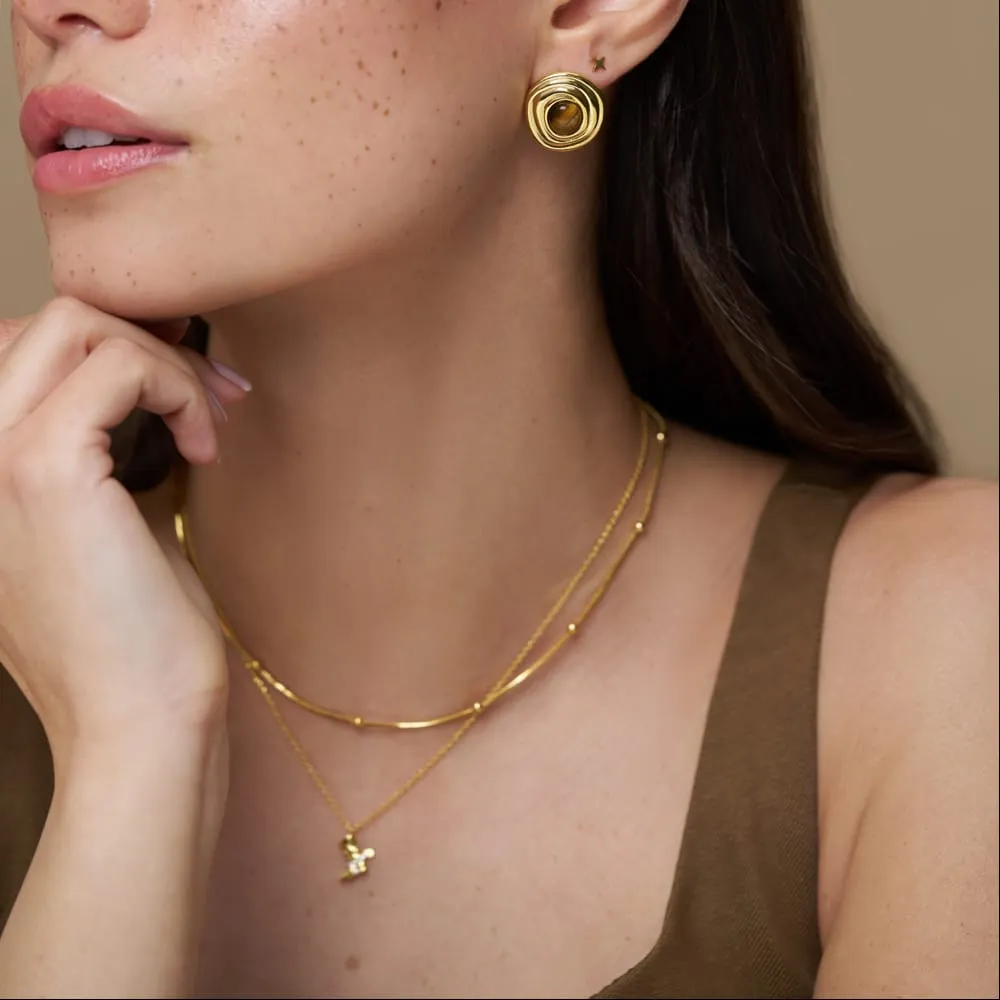 Orelia Satellite Snake Chain halskæde guld
