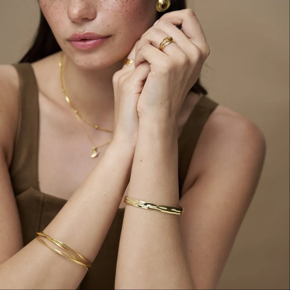 Orelia Ribbon bangles armbånd forgyldt sæt