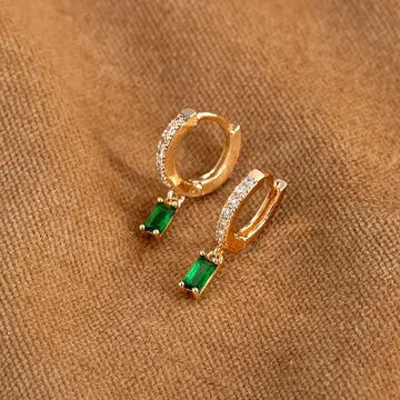 Timi of Sweden Arya hoop øreringe grøn krystal 7 mm