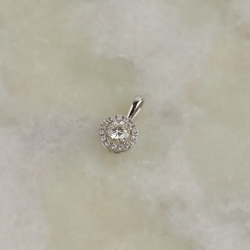 Sisi Copenhagen Round Halo vedhæng 0,66ct 14kt hvidguld
