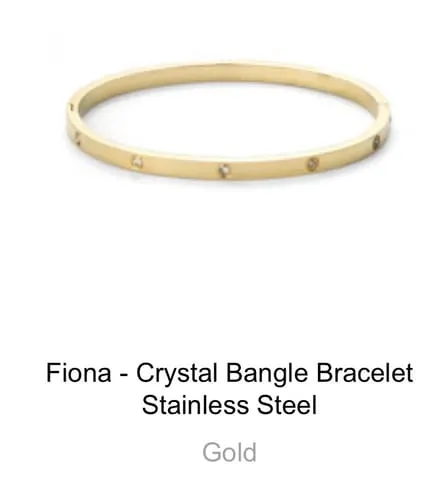 TIMI OF SWEDEN Fiona krystal bangle forgyldt 60 mm