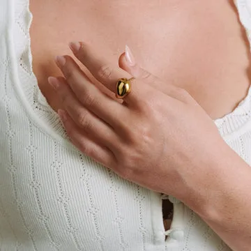 TIMI OF SWEDEN Farah statement ring rustfrit stål str 18