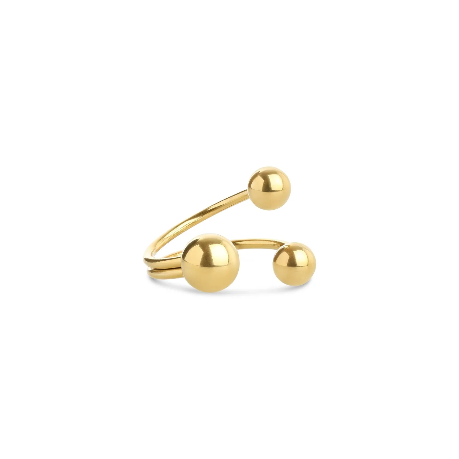TIMI OF SWEDEN Ida Kuglering ring guld rustfrit stu00e5l