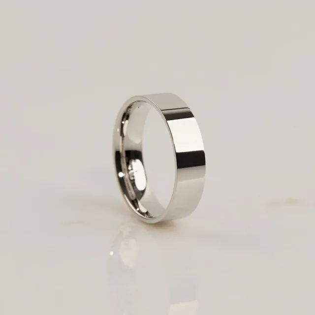 Sisi Copenhagen Simple Flat Comfort vielsesring hvidguld 7 mm 14 kt