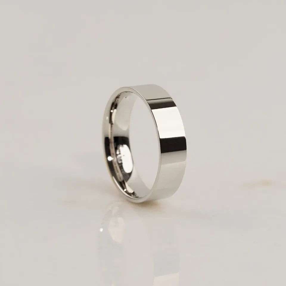 Sisi Copenhagen Simple Flat Comfort vielsesring hvidguld 7 mm 14 kt
