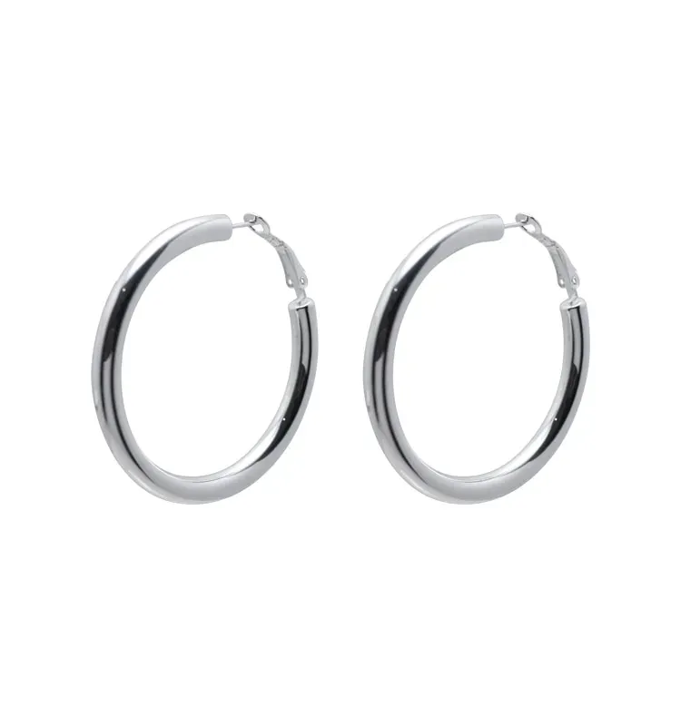 Wos UP Gigi øreringe sølv chunky hoops