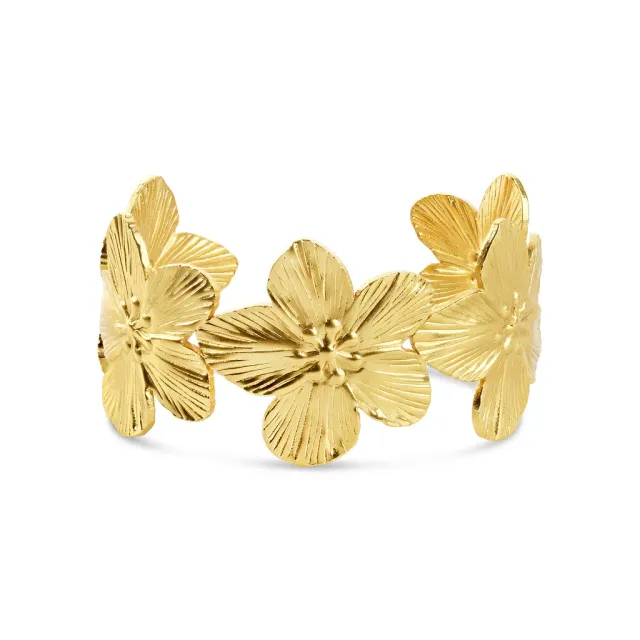 TIMI OF SWEDEN Alva armbånd blomst guld rustfrit stål