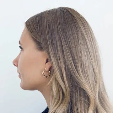 TIMI OF SWEDEN Twisted hoop øreringe forgyldt chunky