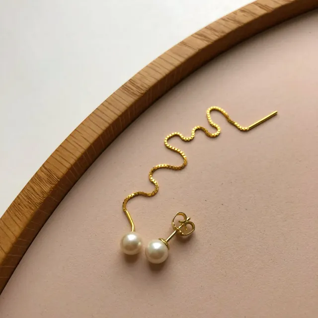 Sunshine & She String & Stik sæt forgyldt shell pearl 12 cm