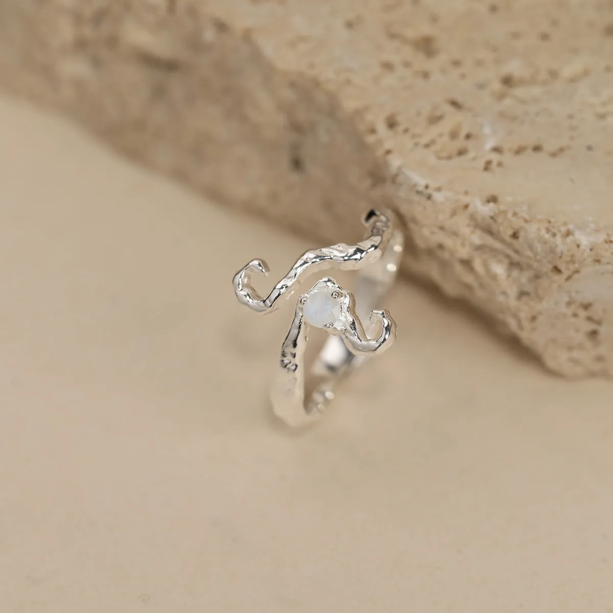 Sisi Copenhagen Aurelia Moonstone ring månesten sølv