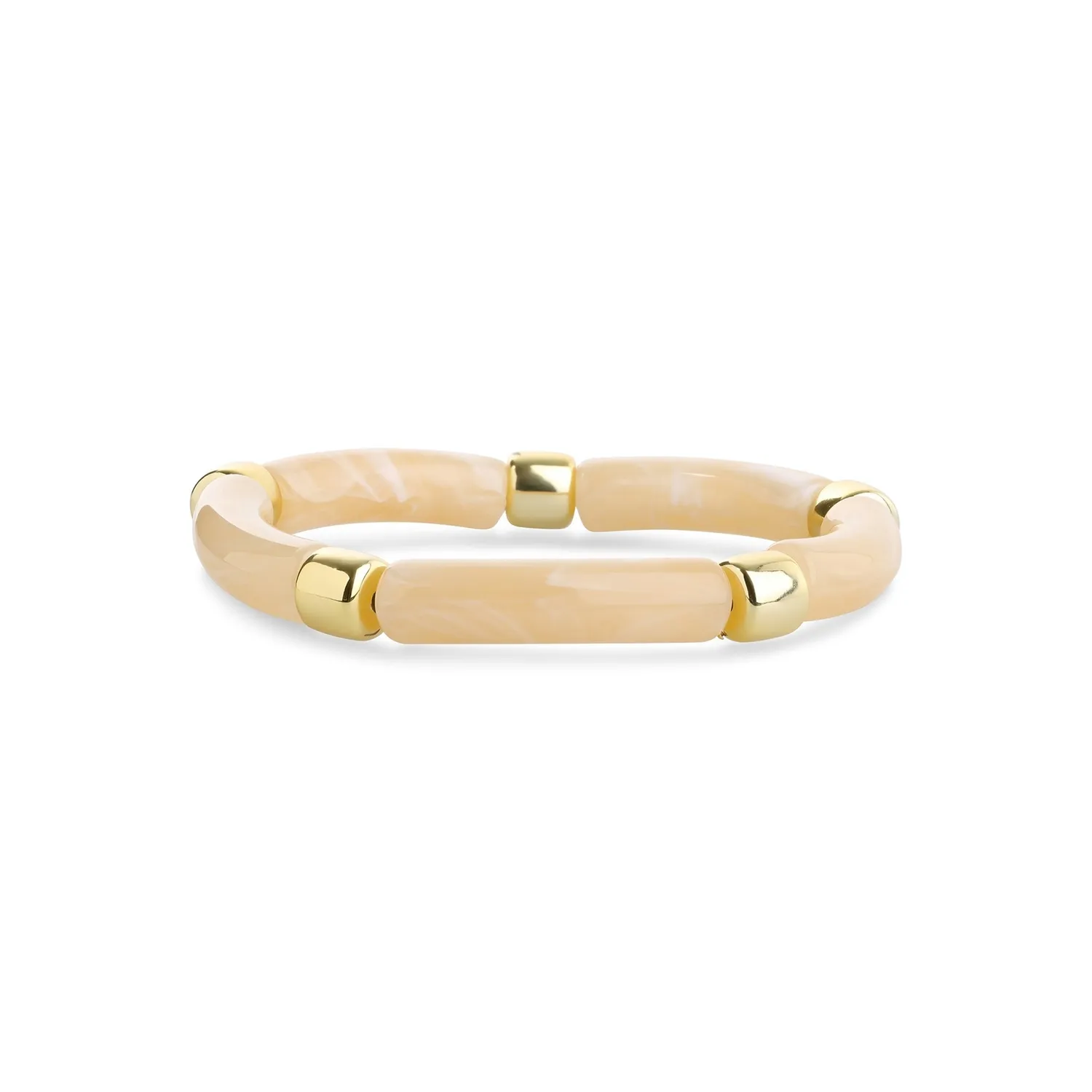 Timi of Sweden Madeleine armbånd resin kugler beige