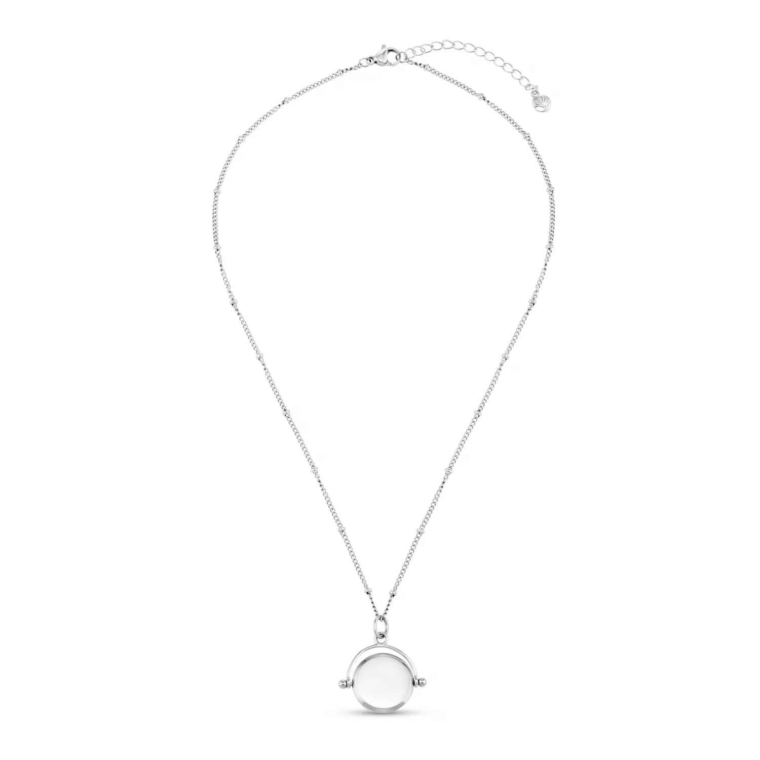 Orelia LUXE Faceted Disc Spinner halskæde sølv