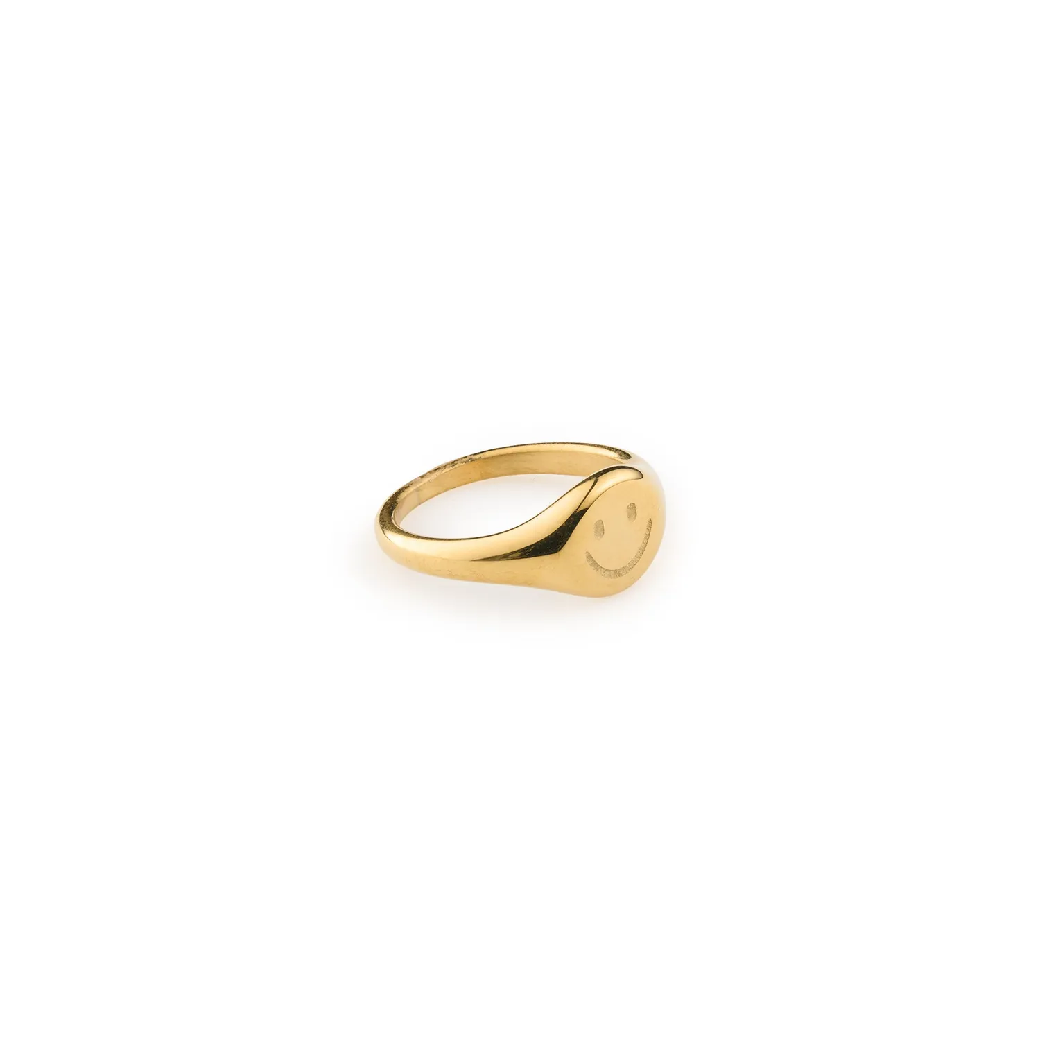 TIMI OF SWEDEN Dixie smiley signetring guld 17 mm