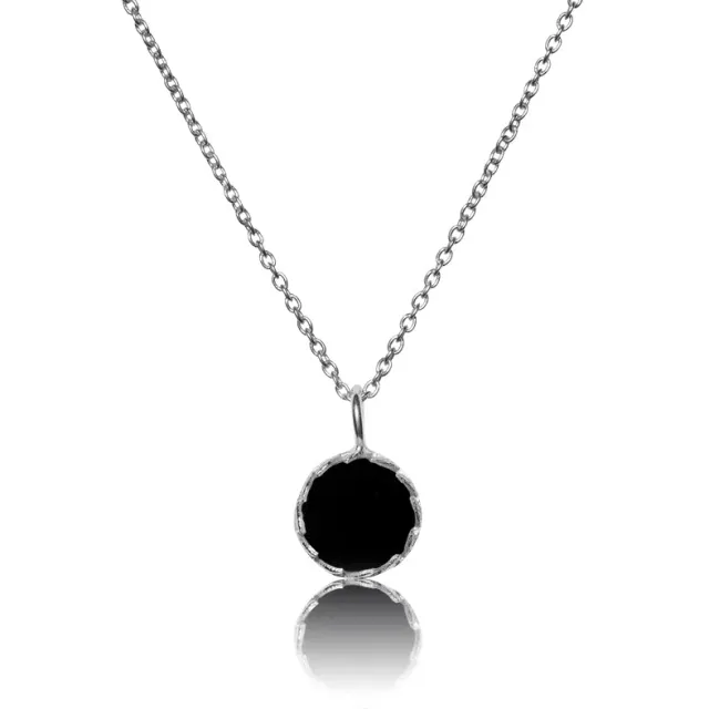 Bykjaergaard Arktisk Pil halskæde onyx sølv 45 cm