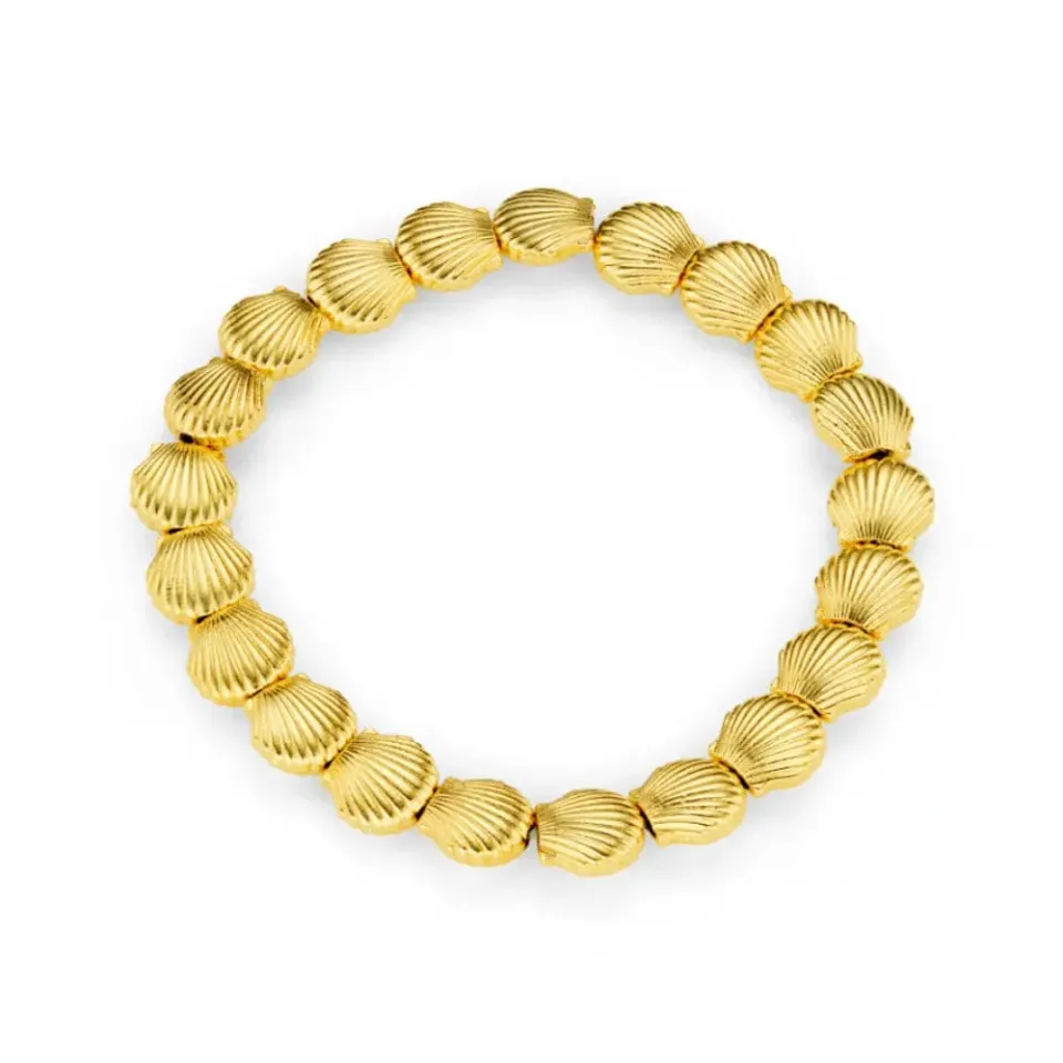 Orelia Shell Stretch armbånd guld elastik musling
