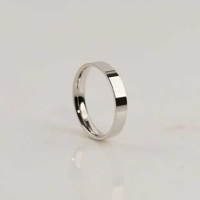 Sisi Copenhagen Simple Flat Comfort vielsesring hvidguld
