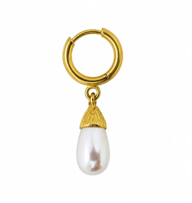 Wos Veja Drop single ørering guld perle
