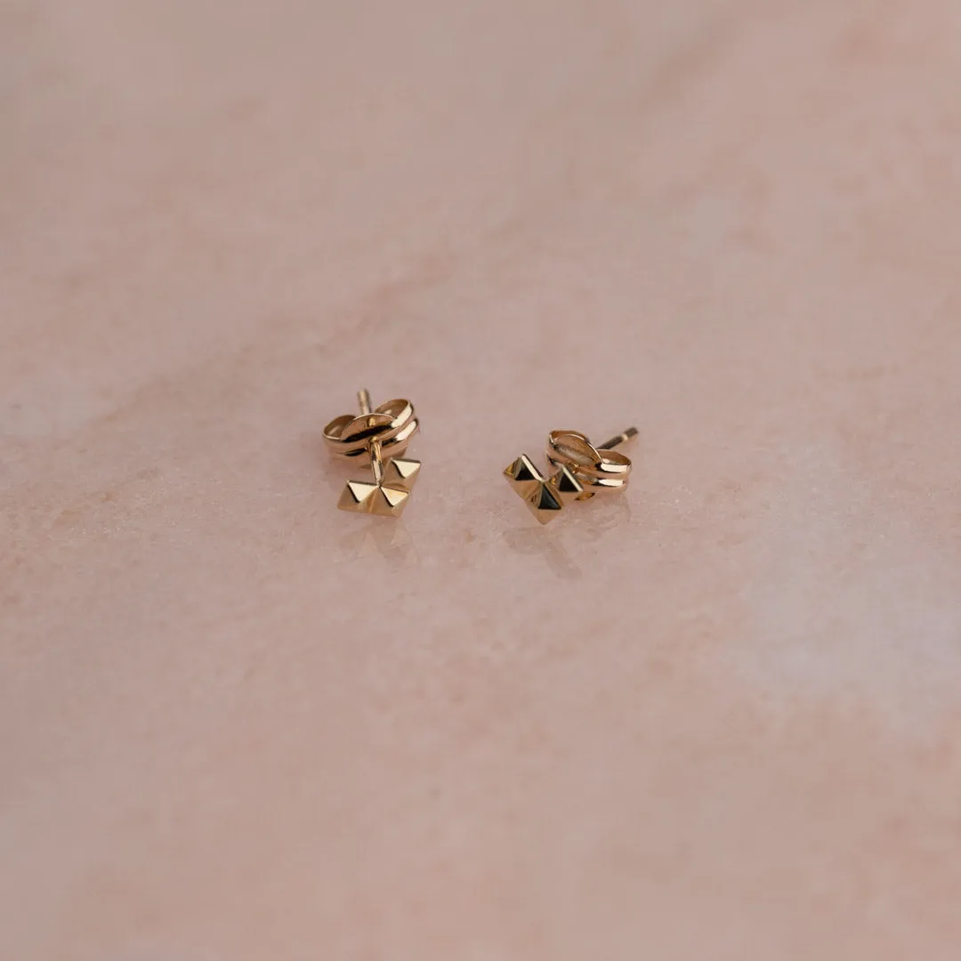 Sisi Copenhagen Rivet Heart ørestikker 9 kt guld par