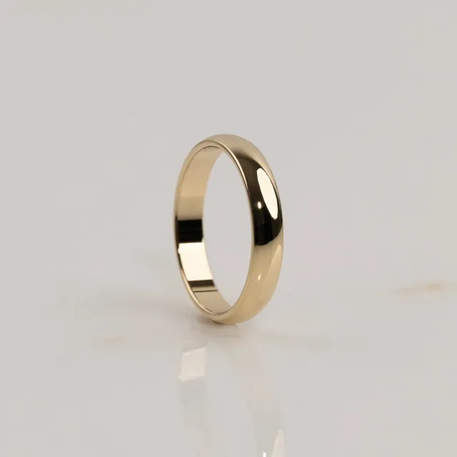 Sisi Copenhagen Classic D-Profil vielsesring 4,5 mm massivt guld comfort