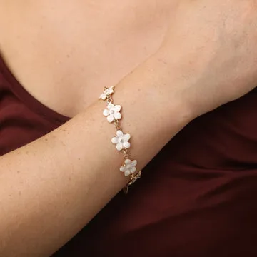 Timi of Sweden Adeline armbånd hvid blomst emalje
