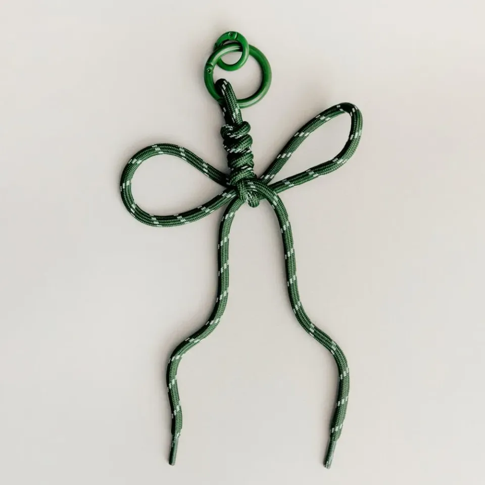 Orelia Green Cord Bow taskevedhæng grøn sløjfe