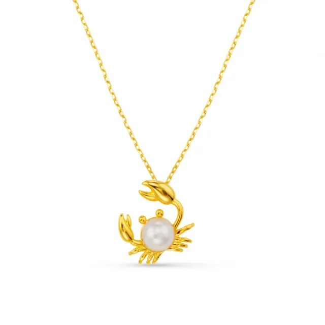 Orelia Pearl Crab Charm halskæde guld med perle