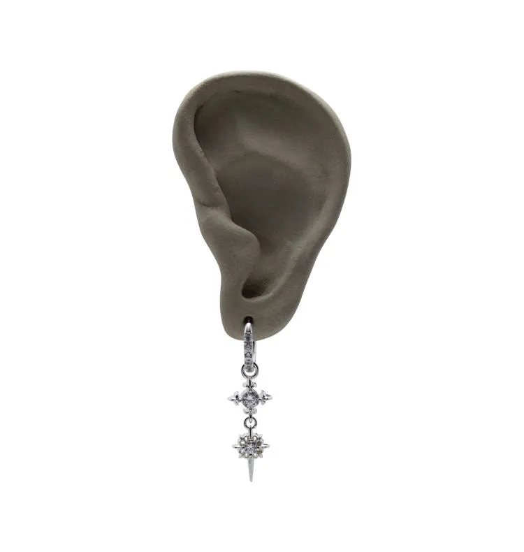 WOS UP Fairy single øreringe sølv klar zirkon 3,9 cm