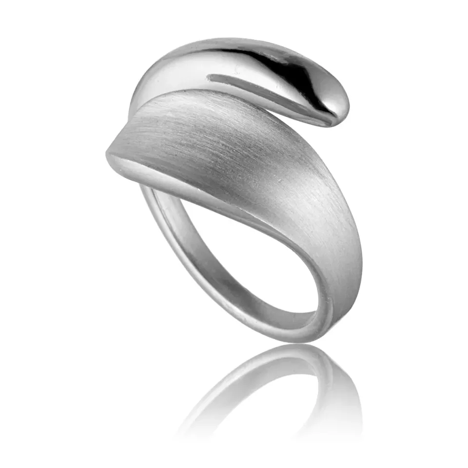 Bykjaergaard Mirror ring i sølv mat blank