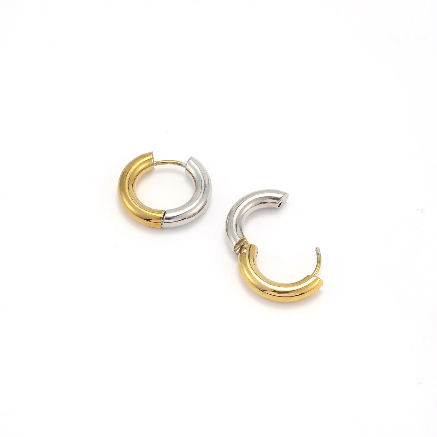 TIMI OF SWEDEN Lyn duo øreringe guld sølv 12mm