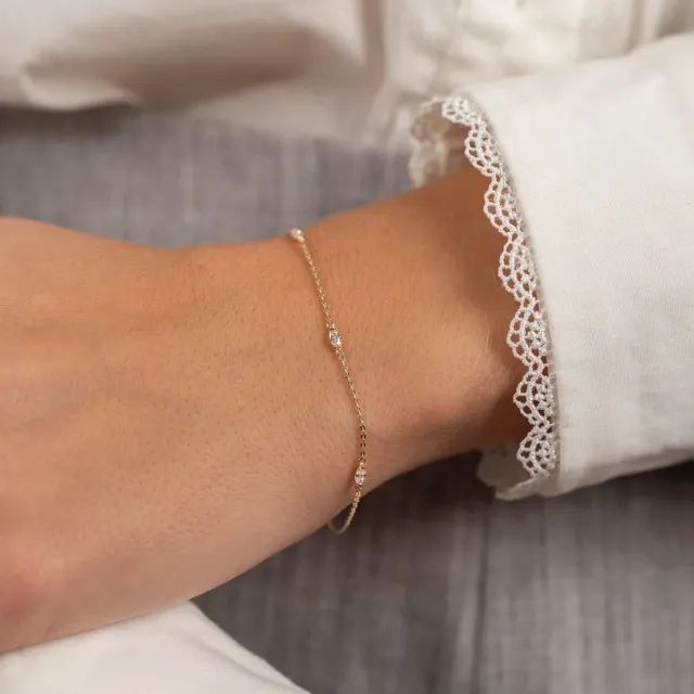 Sisi Copenhagen Madeline Crystal armbånd guld 9 kt zirkonia