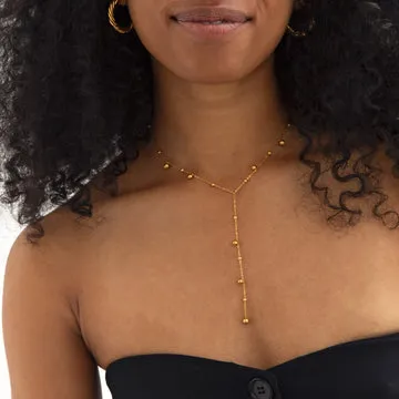 TIMI OF SWEDEN Klara lariat halskæde guld rustfrit stål