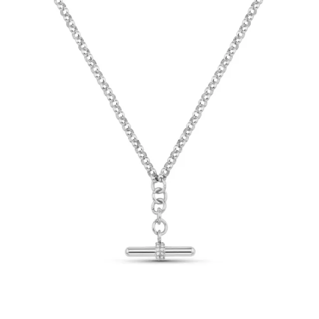 Orelia LUXE Pavé T-Bar Drop halskæde sølv