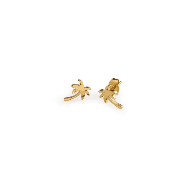 TIMI OF SWEDEN Vanja Palm Tree stud u00f8reringe guld vandtu00e6tte