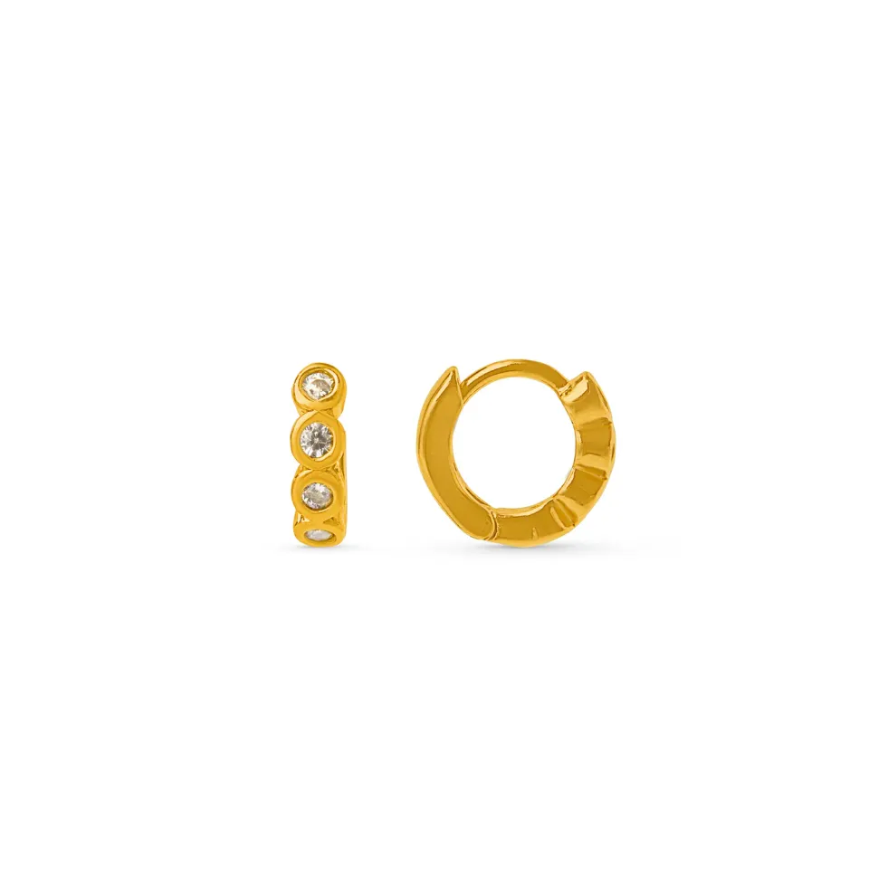 Orelia Tiny Pavé Micro Hoop øreringe guld pavé